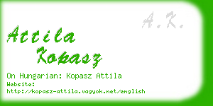 attila kopasz business card